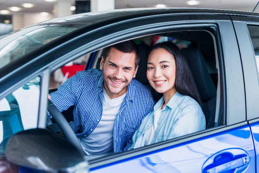 couple in a car